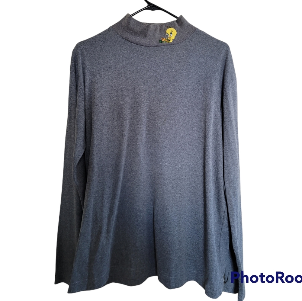 Vintage Warner Bros. Looney Tunes 1998 Tweety Bird Turtleneck / Mock Neck